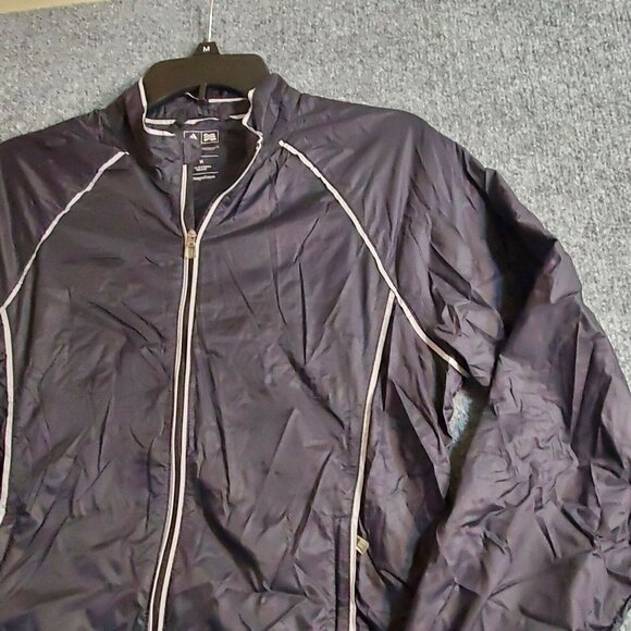 Adidas ClimaProof Wind Jacket Womens Medium Black Full Zip Golf Windbreaker - Picture 2 of 10